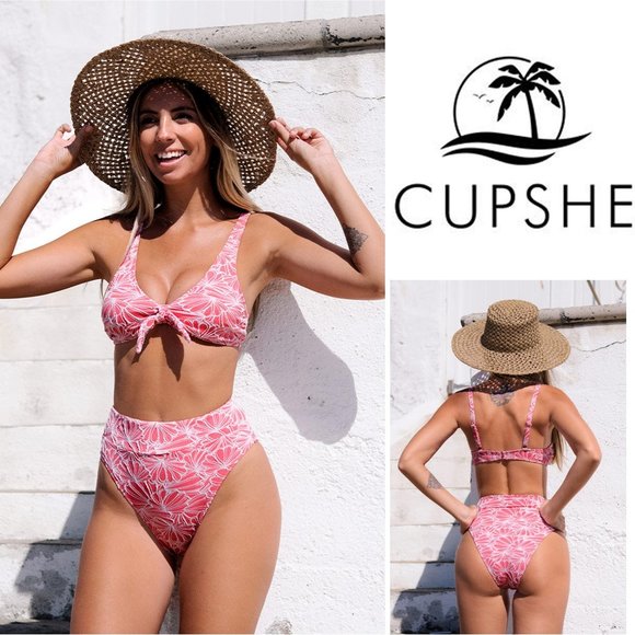 Cupshe Other - CUPSHE Arlette Floral Bunny Tie High Waisted Bikini NEW WITH TAGS!